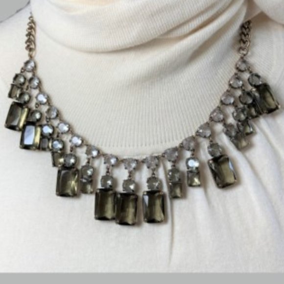 J Crew Statement Necklace with Smokey Stones - Picture 1 of 3